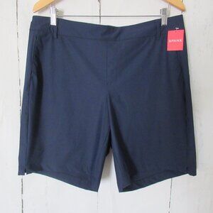 New Spanx Sunshine Shorts XL X Large Blue 10" Bermuda Pull On Slimming